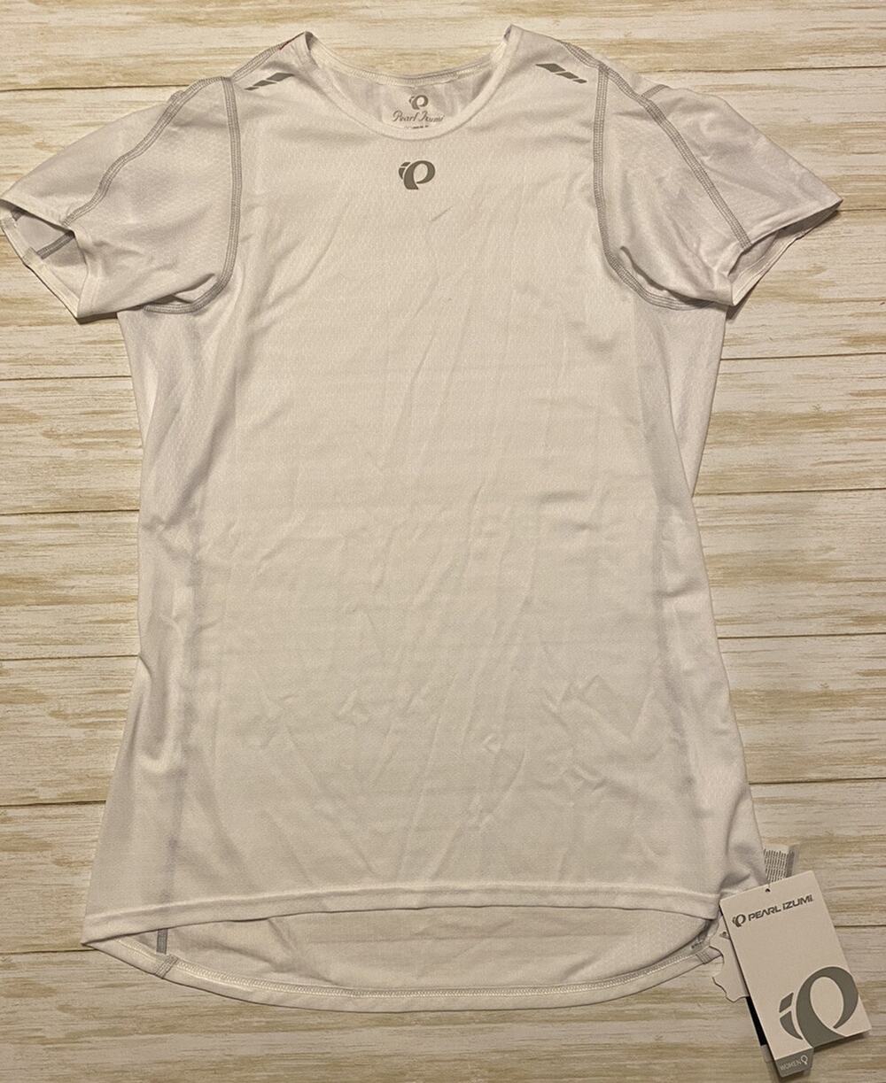 IQ Pearl izumi Womens Size L White 'Form Fit' Short Sleeve Cycling Base Layer
